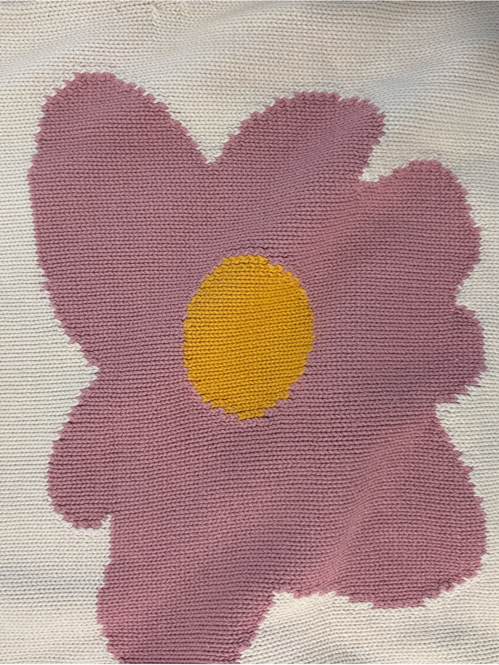 Cream Crewneck Sweater with flower back - Picture 4 of 4